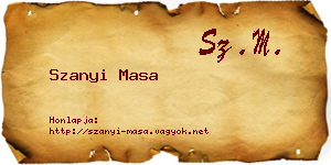 Szanyi Masa névjegykártya